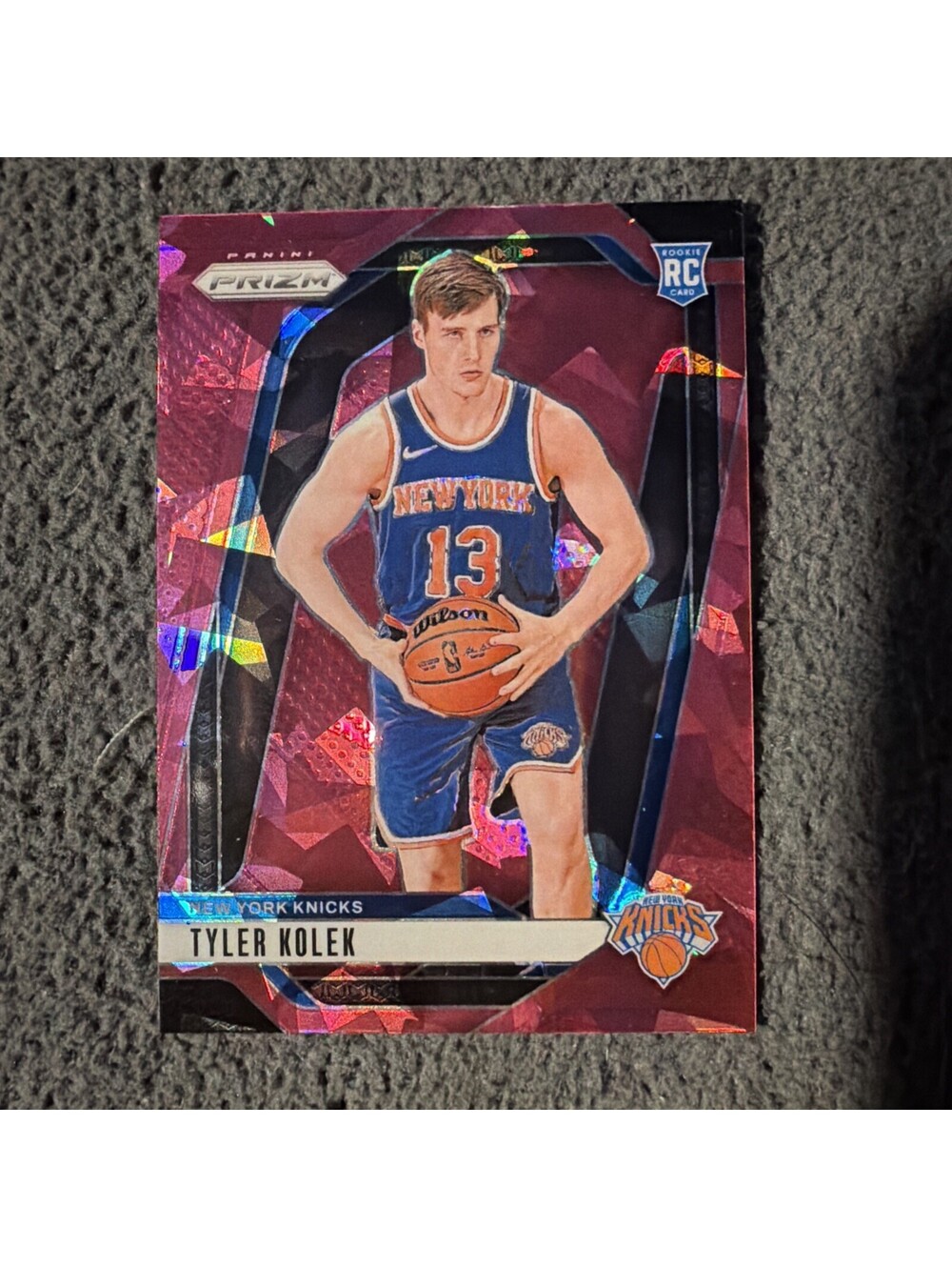 2024-2025 Prizm Pink Cracked Ice Tyler Kolek RC #225 New York Knicks
